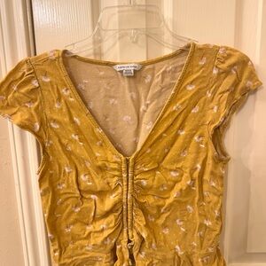 American Eagle Yellow Floral Top